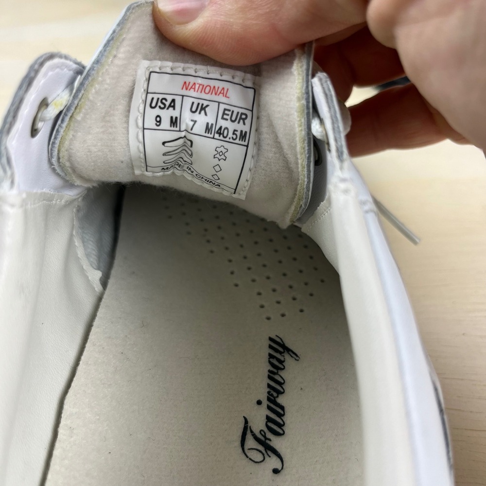 Lady Fairway Womens White Leather Golf Shoes Spikeless Oxford Brogue Size 9 M - Picture 7 of 8